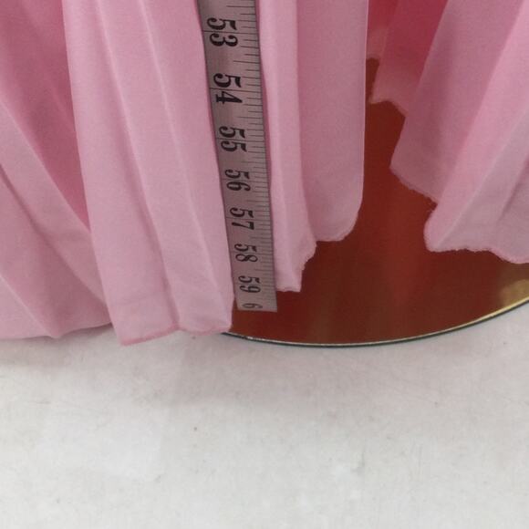 LULU'S SZ M Certainly Lovely Light Pink Pleated Bustier Formal Maxi Dress B84 - Picture 4 of 9